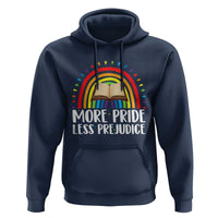 More Pride Less Prejudice Hoodie LGBTQ Pride Month Book Lover