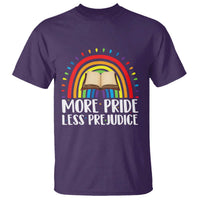 More Pride Less Prejudice T Shirt LGBTQ Pride Month Book Lover