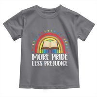 More Pride Less Prejudice Toddler T Shirt LGBTQ Pride Month Book Lover