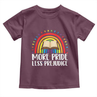 More Pride Less Prejudice Toddler T Shirt LGBTQ Pride Month Book Lover