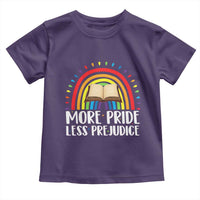 More Pride Less Prejudice Toddler T Shirt LGBTQ Pride Month Book Lover
