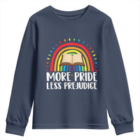 More Pride Less Prejudice Youth Sweatshirt LGBTQ Pride Month Book Lover