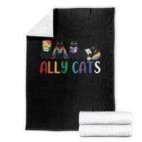 Rainbow Pride Ally Cats Throw Blanket LGBTQ Inclusion Cat Lover Gift