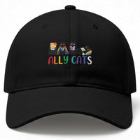 Rainbow Pride Ally Cats Baseball Cap LGBTQ Inclusion Cat Lover Gift