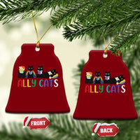 Rainbow Pride Ally Cats Ceramic Ornament LGBTQ Inclusion Cat Lover Gift