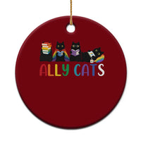 Rainbow Pride Ally Cats Ceramic Ornament LGBTQ Inclusion Cat Lover Gift