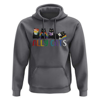 Rainbow Pride Ally Cats Hoodie LGBTQ Inclusion Cat Lover Gift