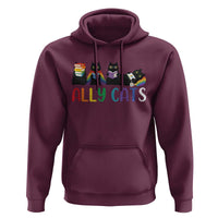 Rainbow Pride Ally Cats Hoodie LGBTQ Inclusion Cat Lover Gift