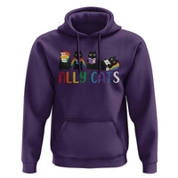 Rainbow Pride Ally Cats Hoodie LGBTQ Inclusion Cat Lover Gift