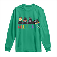 Rainbow Pride Ally Cats Long Sleeve Shirt LGBTQ Inclusion Cat Lover Gift