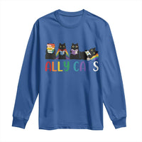 Rainbow Pride Ally Cats Long Sleeve Shirt LGBTQ Inclusion Cat Lover Gift