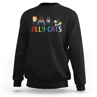 Rainbow Pride Ally Cats Sweatshirt LGBTQ Inclusion Cat Lover Gift