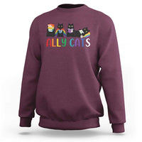 Rainbow Pride Ally Cats Sweatshirt LGBTQ Inclusion Cat Lover Gift