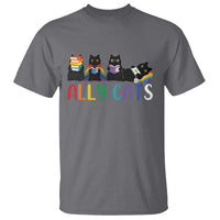 Rainbow Pride Ally Cats T Shirt LGBTQ Inclusion Cat Lover Gift