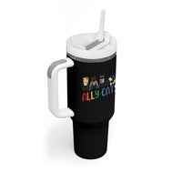 Rainbow Pride Ally Cats Tumbler With Handle LGBTQ Inclusion Cat Lover Gift