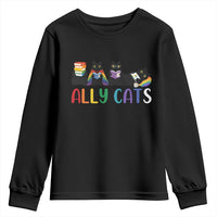 Rainbow Pride Ally Cats Youth Sweatshirt LGBTQ Inclusion Cat Lover Gift