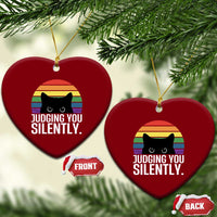 Rainbow Black Cat LGBT Pride Ceramic Ornament Judging You Silently