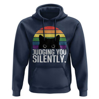 Rainbow Black Cat LGBT Pride Hoodie Judging You Silently