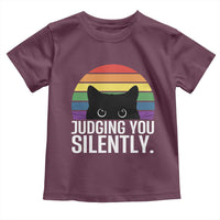 Rainbow Black Cat LGBT Pride Toddler T Shirt Judging You Silently