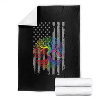 Tree of Life Rainbow LGBTQ Pride Throw Blanket American Flag Gift