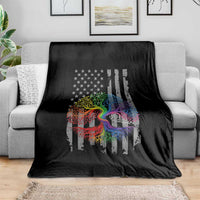 Tree of Life Rainbow LGBTQ Pride Throw Blanket American Flag Gift