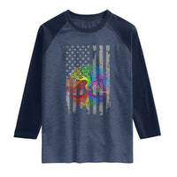 Tree of Life Rainbow LGBTQ Pride Raglan Shirt American Flag Gift