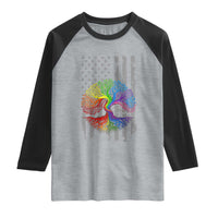 Tree of Life Rainbow LGBTQ Pride Raglan Shirt American Flag Gift