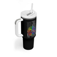 Tree of Life Rainbow LGBTQ Pride Tumbler With Handle American Flag Gift