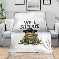 Pride Frog LGBT Rainbow Throw Blanket Well Sheeyit Country Western