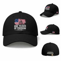 250 Years Of Freedom Baseball Cap Gadsden Flag American Patriot US