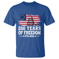 250 Years Of Freedom T Shirt Gadsden Flag American Patriot US