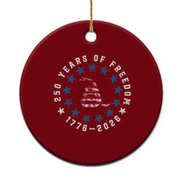 250 Years Of Freedom Ceramic Ornament Gadsden Betty Ross Flag Ring of Stars American Patriot US