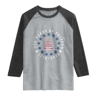 250 Years Of Freedom Raglan Shirt Gadsden Betty Ross Flag Ring of Stars American Patriot US