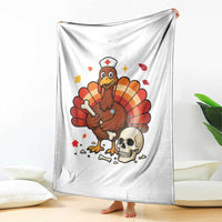 Funny Thanksgiving Nurse Turkey Throw Blanket Fall RN - Wonder Print Shop