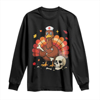 Funny Thanksgiving Nurse Turkey Long Sleeve Shirt Fall RN - Wonder Print Shop