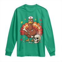 Funny Thanksgiving Nurse Turkey Long Sleeve Shirt Fall RN - Wonder Print Shop