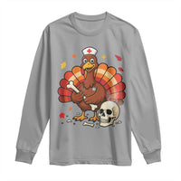Funny Thanksgiving Nurse Turkey Long Sleeve Shirt Fall RN - Wonder Print Shop