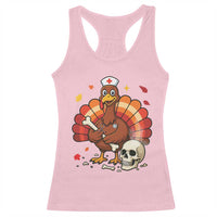 Funny Thanksgiving Nurse Turkey Racerback Tank Top Fall RN - Wonder Print Shop