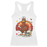 Funny Thanksgiving Nurse Turkey Racerback Tank Top Fall RN - Wonder Print Shop