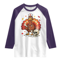 Funny Thanksgiving Nurse Turkey Raglan Shirt Fall RN - Wonder Print Shop