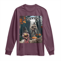 Thanksgiving Funny Bigfoot Turkey Selfie Long Sleeve Shirt - Wonder Print Shop