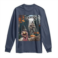 Thanksgiving Funny Bigfoot Turkey Selfie Long Sleeve Shirt - Wonder Print Shop