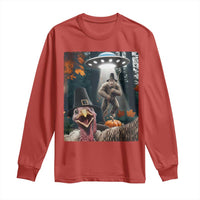 Thanksgiving Funny Bigfoot Turkey Selfie Long Sleeve Shirt - Wonder Print Shop