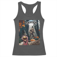 Thanksgiving Funny Bigfoot Turkey Selfie Racerback Tank Top - Wonder Print Shop