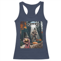 Thanksgiving Funny Bigfoot Turkey Selfie Racerback Tank Top - Wonder Print Shop