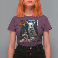 Thanksgiving Funny Bigfoot Turkey Selfie T Shirt For Women - Wonder Print Shop