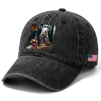 Thanksgiving Funny Bigfoot Turkey Selfie Washed Cotton Baseball Cap