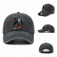 Thanksgiving Funny Bigfoot Turkey Selfie Washed Cotton Baseball Cap
