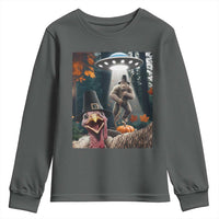 Thanksgiving Funny Bigfoot Turkey Selfie Youth Sweatshirt - Wonder Print Shop