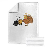 Funny Thanksgiving Throw Blanket Turkey Fake Cat Meow - Wonder Print Shop
